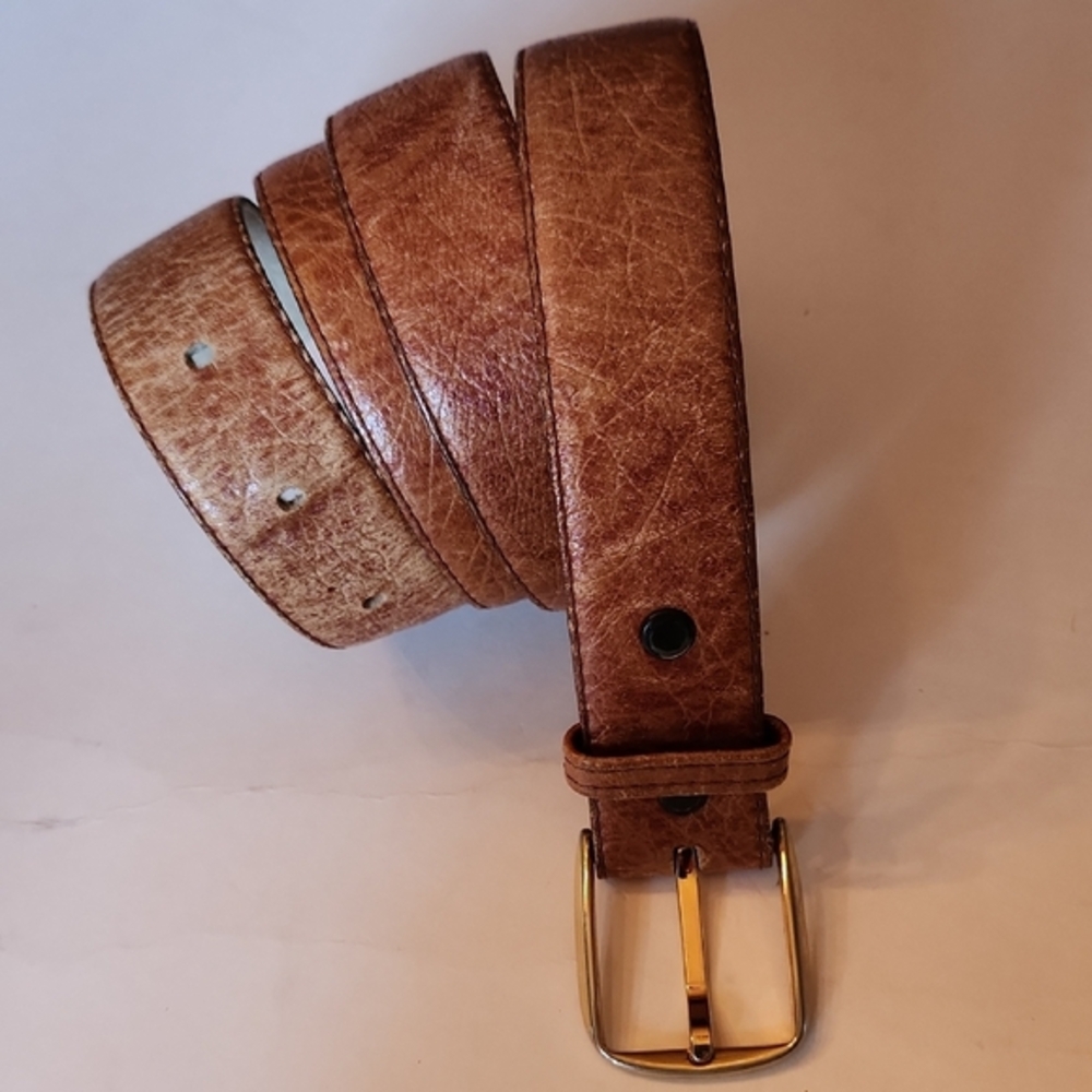VINTAGE / Tan Genuine Leather Belt